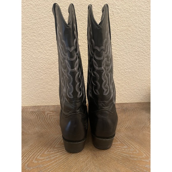 King Exotic Men's BLACK SNIP TOE GENUINE Lizard WESTERN COWBOY BOOT Size 7.5 - Picture 4 of 5